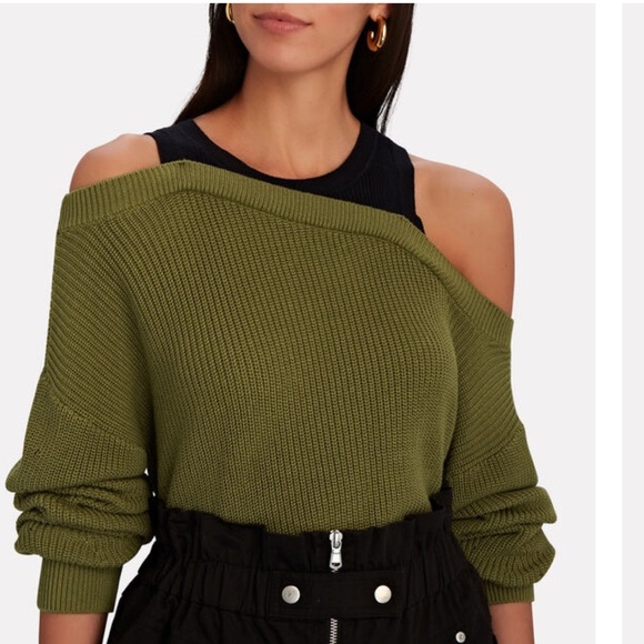 Veronica Beard Prescott Layered Off-The-Shoulder Sweater